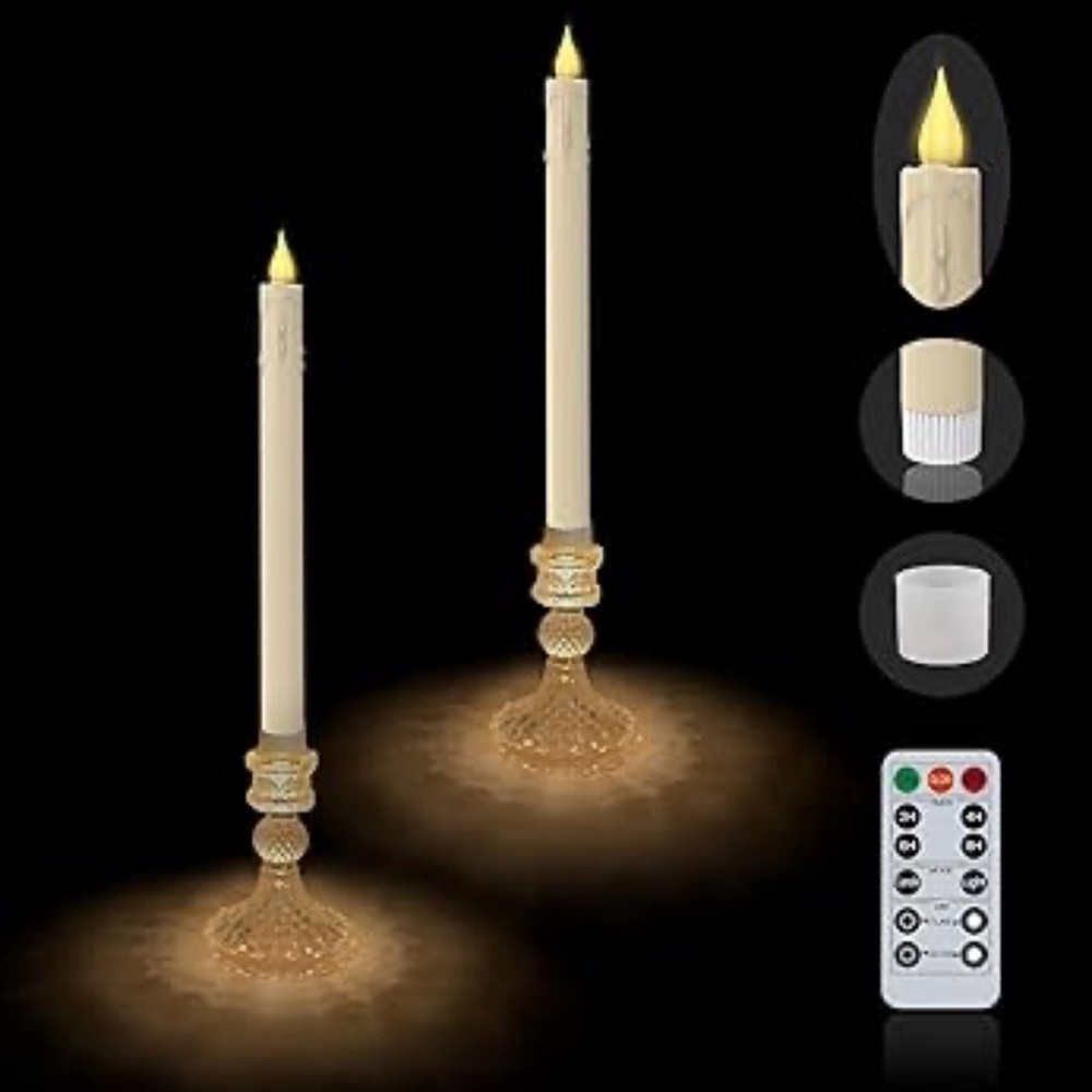 Elegant Cream LED Taper Candles